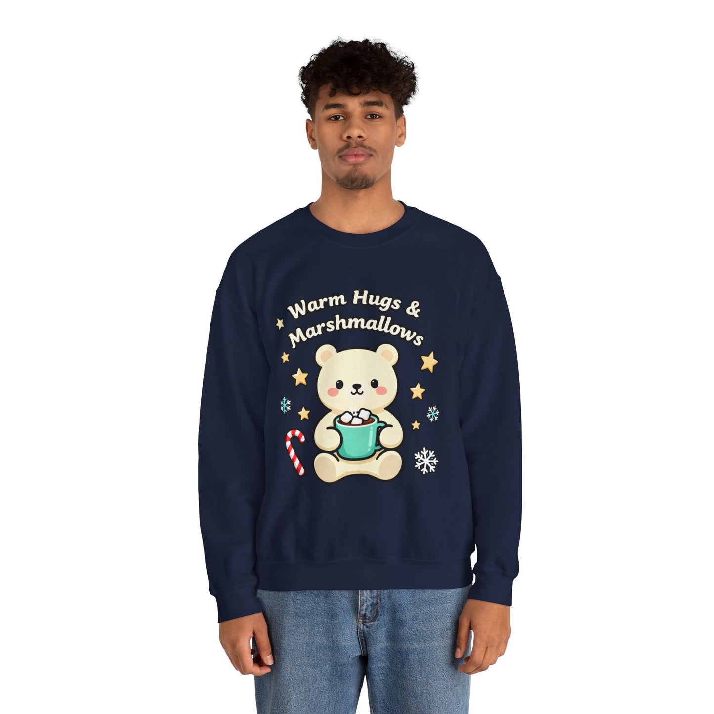 Cute Bear Hot Cocoa Sweatshirt - Warm Hugs & Marshmallows | Loom Noir