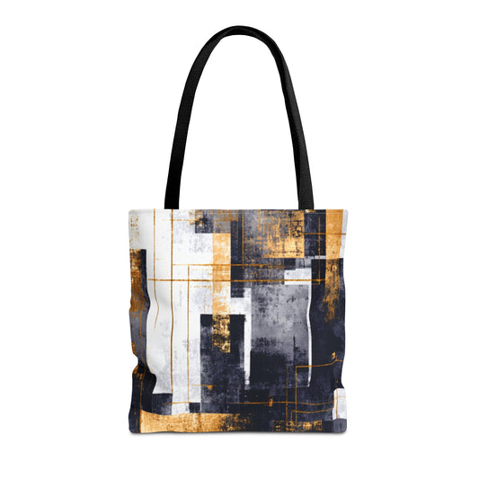 Modern Gold & Navy Tote Bag - Stylish Shopping Bag | Loom Noir