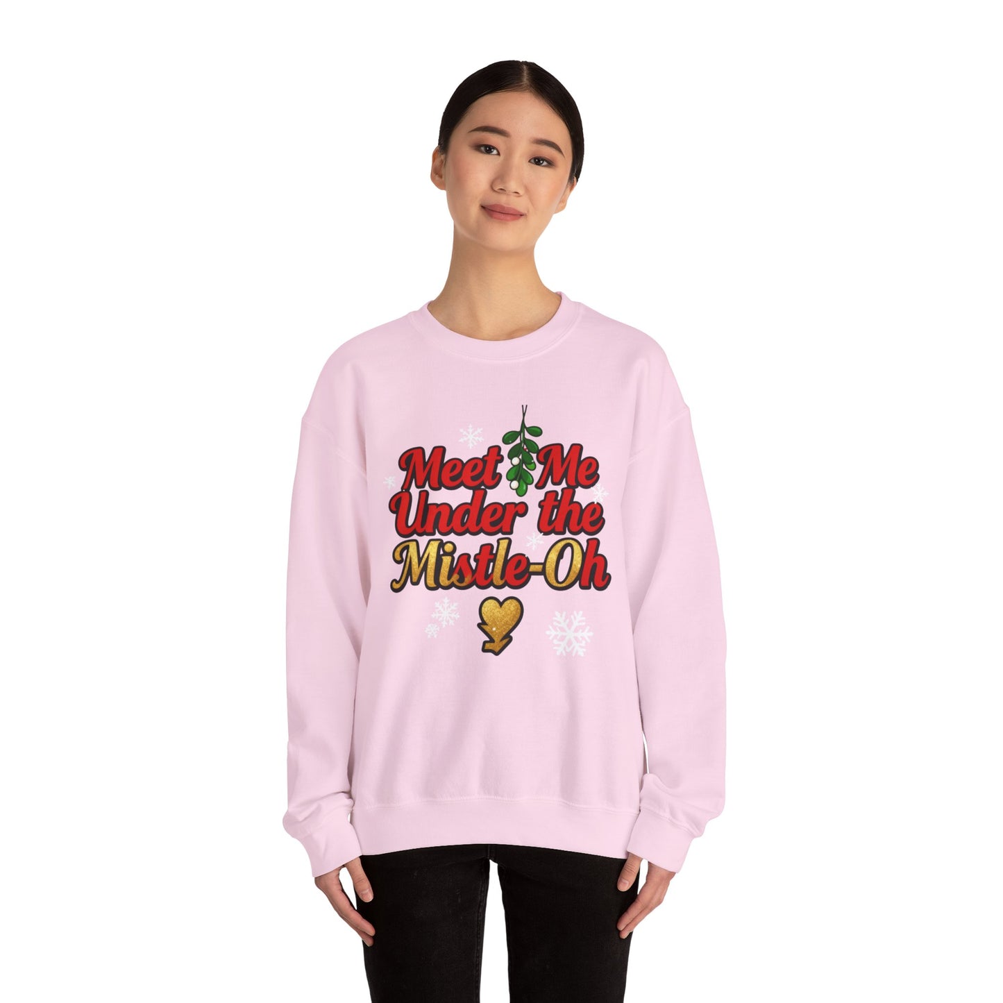 Meet Me Under the Mistle-OH Sweatshirt - Funny Christmas Crewneck | Loom Noir