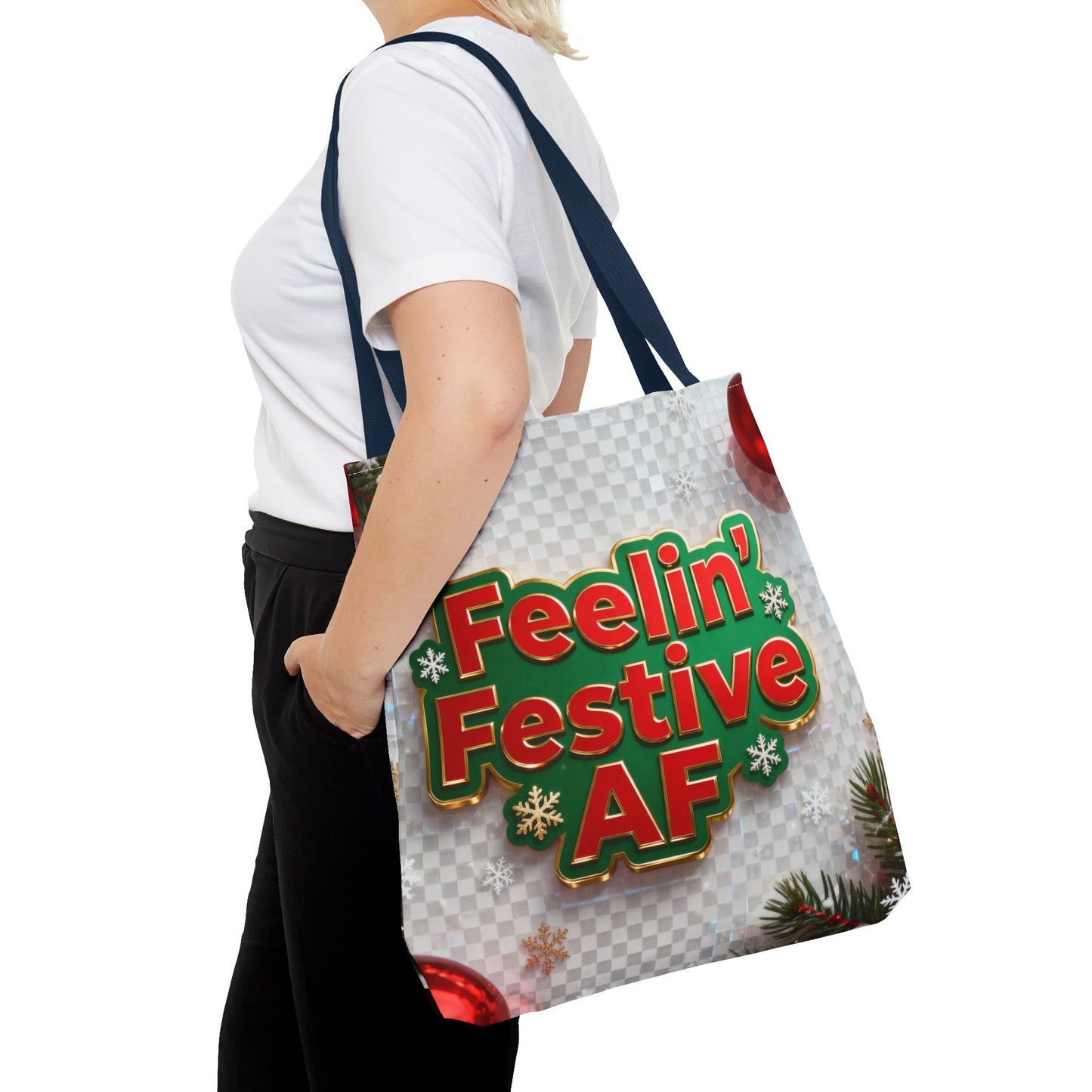 Feelin' Festive AF Tote Bag - Holiday Shopping Bag | Loom Noir
