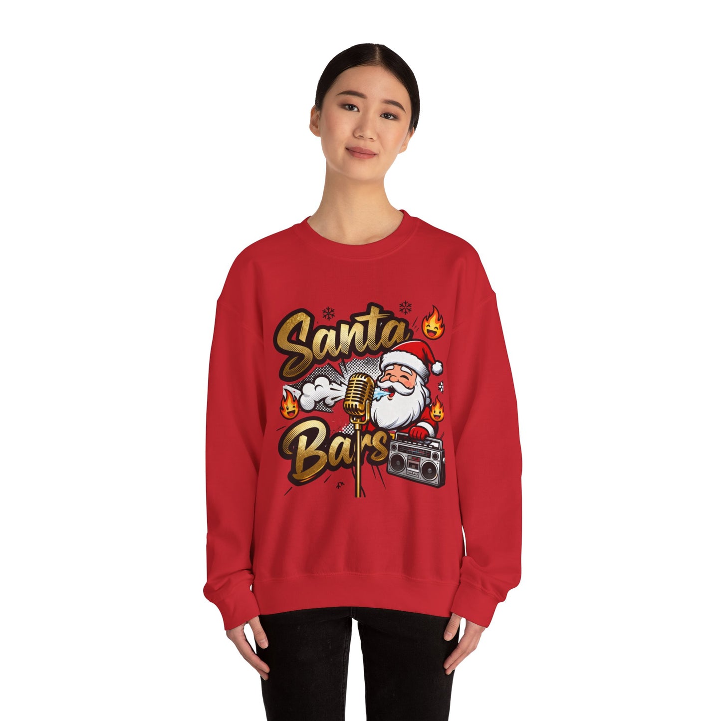 Santa Bars Sweatshirt - Funny Christmas Rap Crewneck | Loom Noir