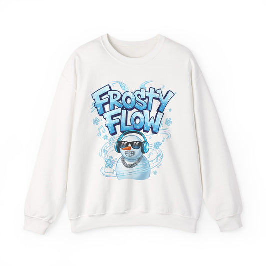 Frosty Flow Sweatshirt - Cool Snowman Graphic Crewneck | Loom Noir