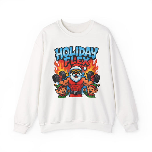 Holiday Flex Sweatshirt - Funny Christmas Fitness Crewneck | Loom Noir