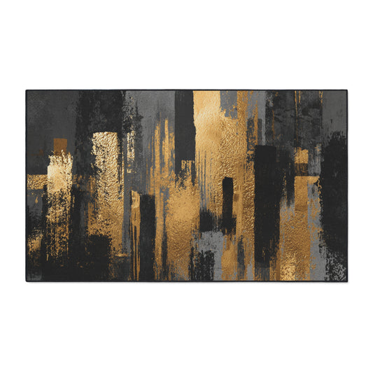 Abstract Industrial Heavy-Duty Floor Mat — Modern Geometric Entrance Rug | Loom Noir