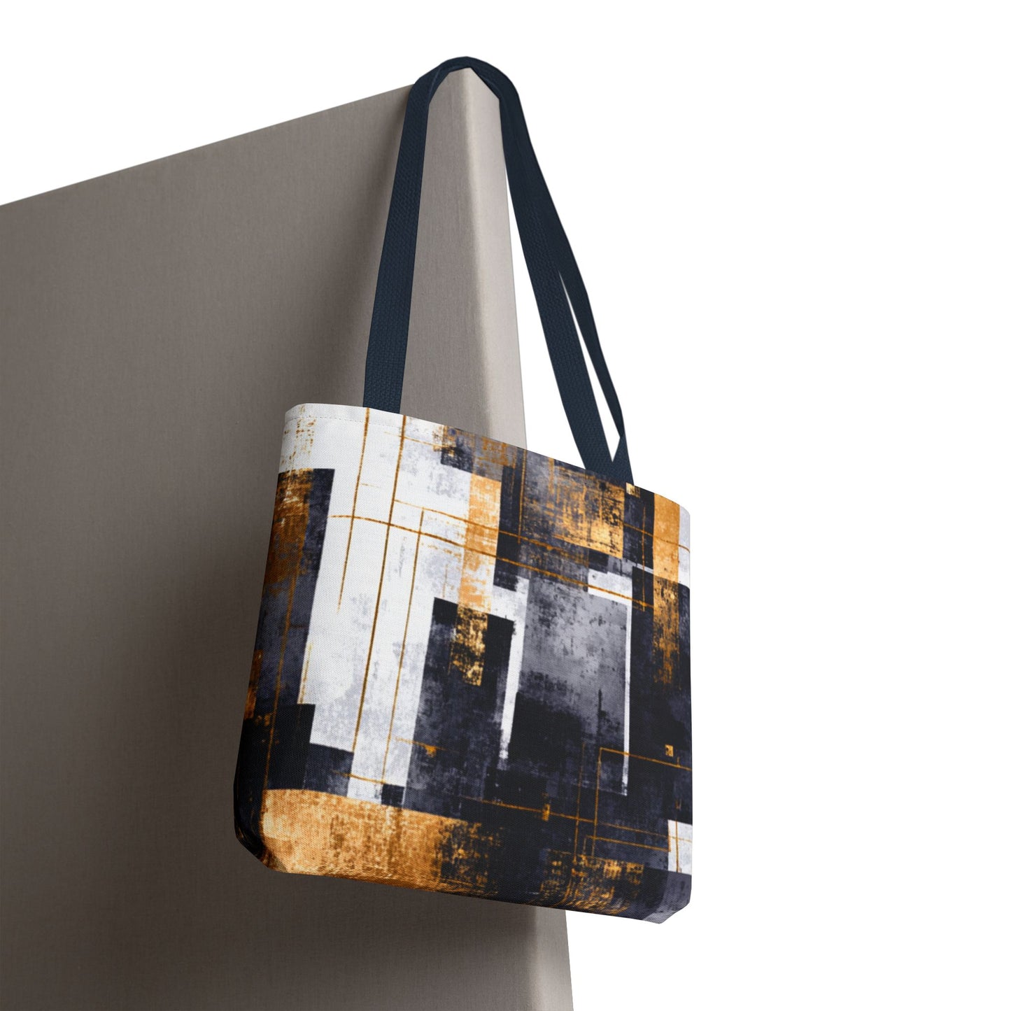 Modern Gold & Navy Tote Bag - Stylish Shopping Bag | Loom Noir