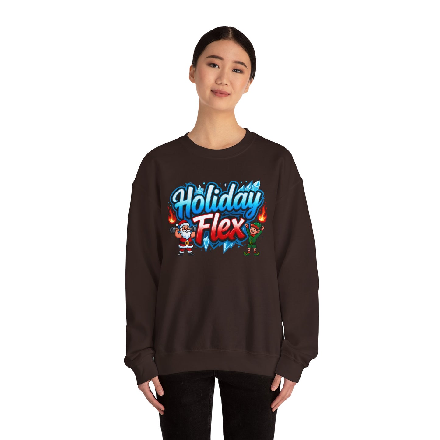 Holiday Flex Santa & Elf Sweatshirt - Funny Christmas Crewneck | Loom Noir