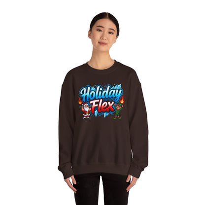 Holiday Flex Santa & Elf Sweatshirt - Funny Christmas Crewneck | Loom Noir