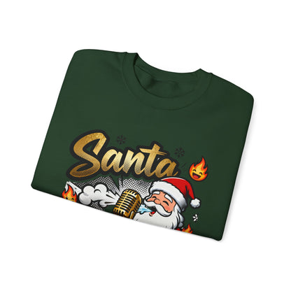 Santa Bars Sweatshirt - Funny Christmas Rap Crewneck | Loom Noir