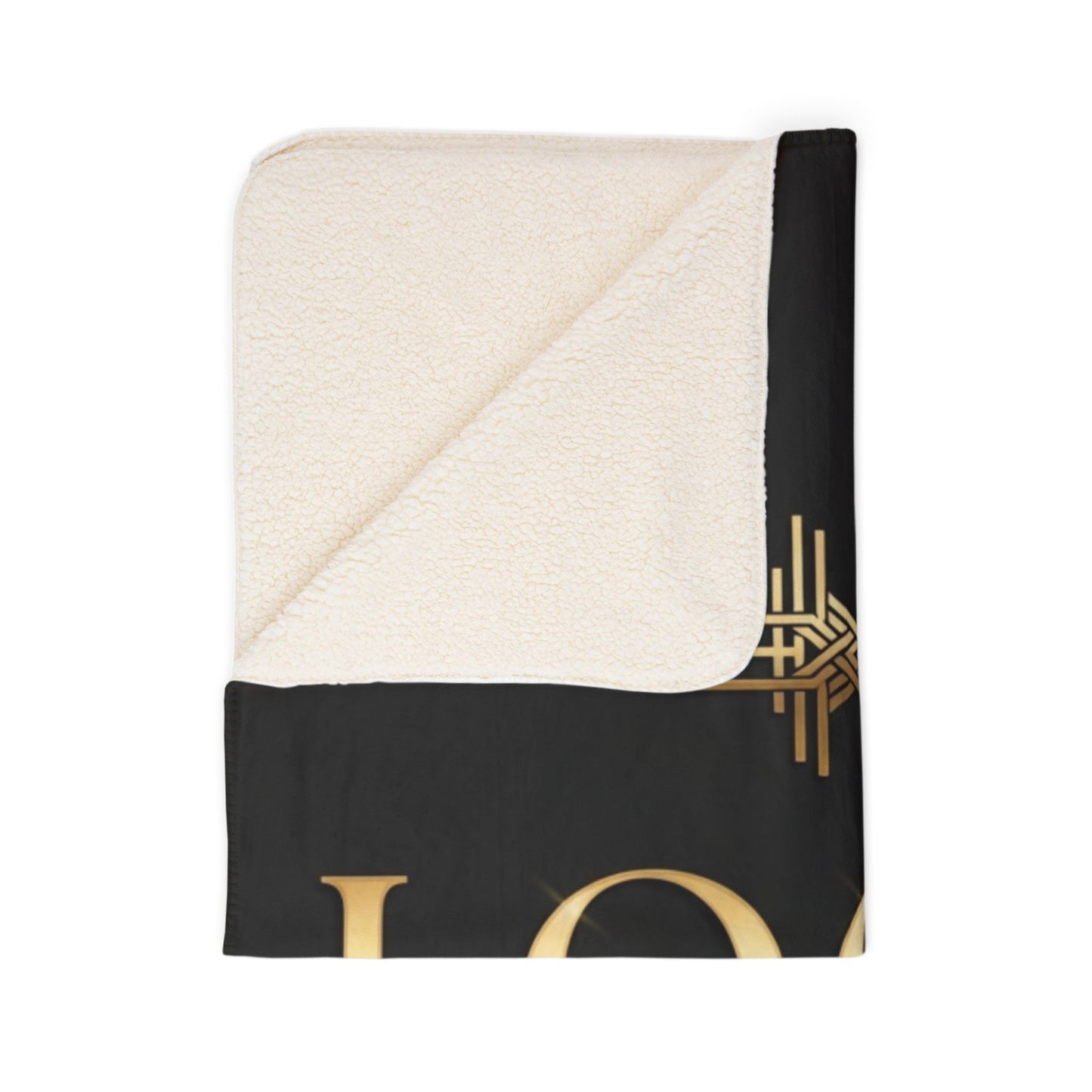 Loom Noir Sherpa Blanket | Luxurious Black & Gold Plush Throw