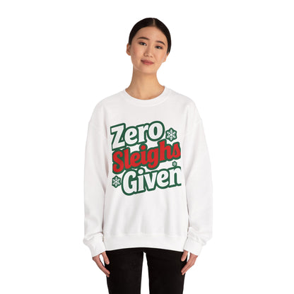 Zero Sleighs Given Sweatshirt - Funny Christmas Crewneck | Loom Noir