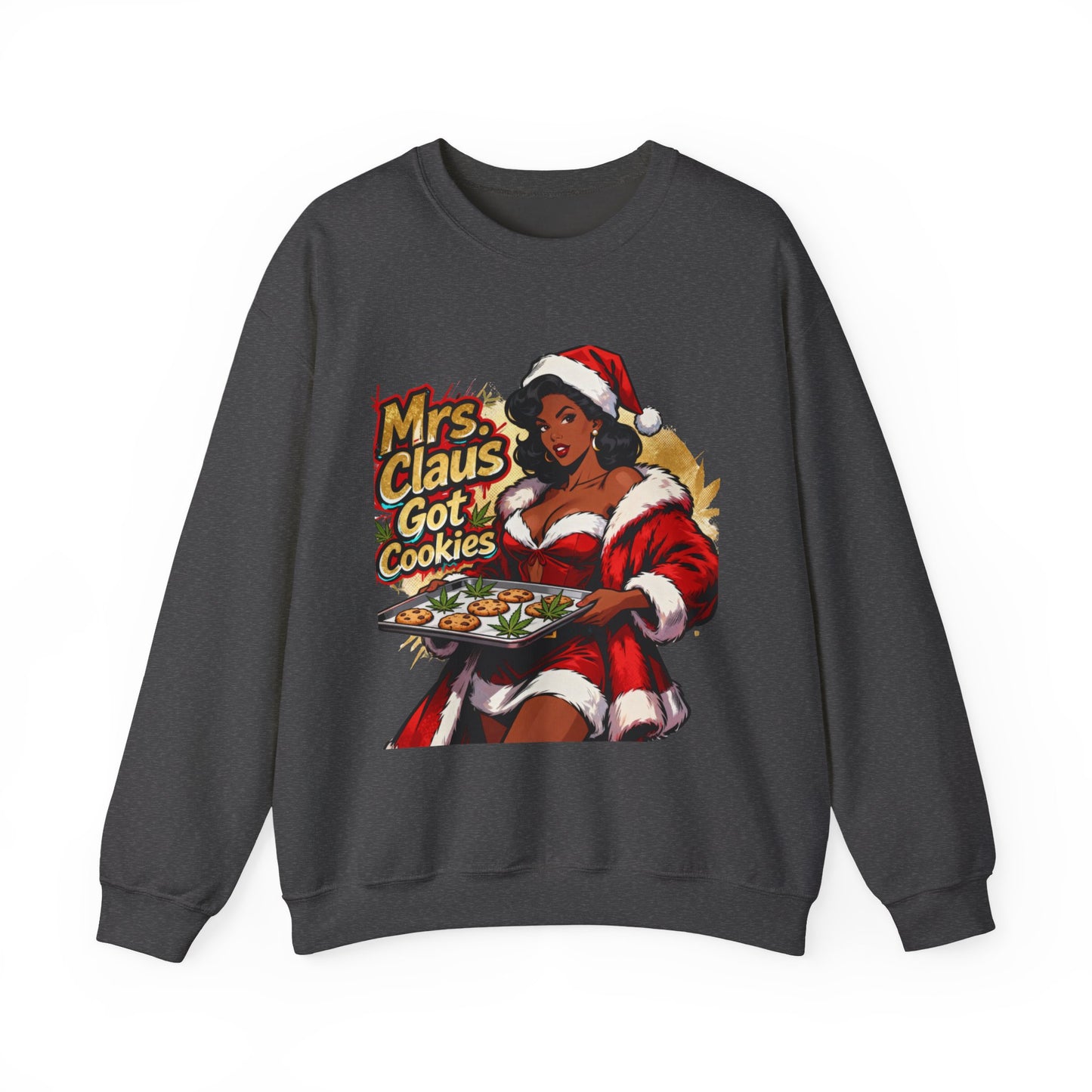 Mrs. Claus Got Cookies Sweatshirt - Retro Pinup Christmas Crewneck | Loom Noir