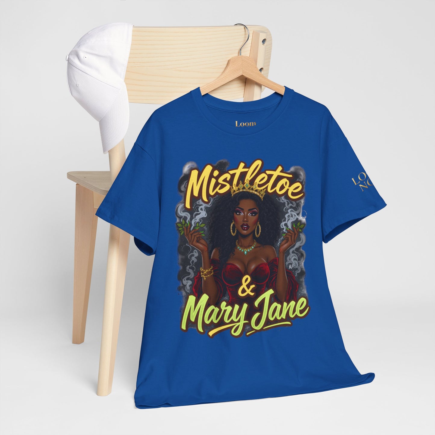 Mistletoe & Mary Jane Holiday Cannabis T-Shirt | Festive Weed Tee
