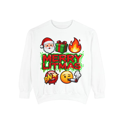 Funny Christmas Emoji Sweatshirt - Festive Holiday Crewneck | Loom Noir