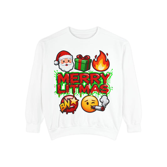 Funny Christmas Emoji Sweatshirt - Festive Holiday Crewneck | Loom Noir