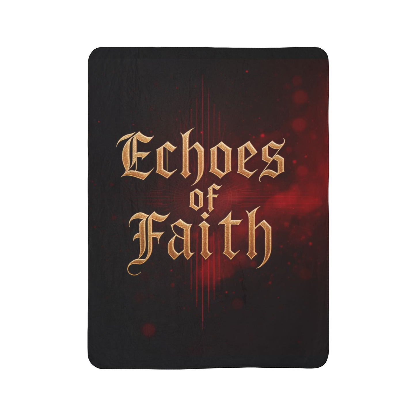 Echoes of Faith Sherpa Blanket | Religious Throw with Gothic Gold Text