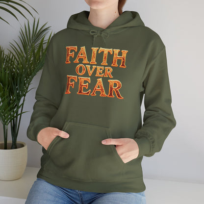Faith Over Fear Hoodie Pullover - Christian Streetwear | Loom Noir