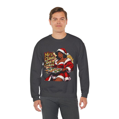 Mrs. Claus Got Cookies Sweatshirt - Retro Pinup Christmas Crewneck | Loom Noir