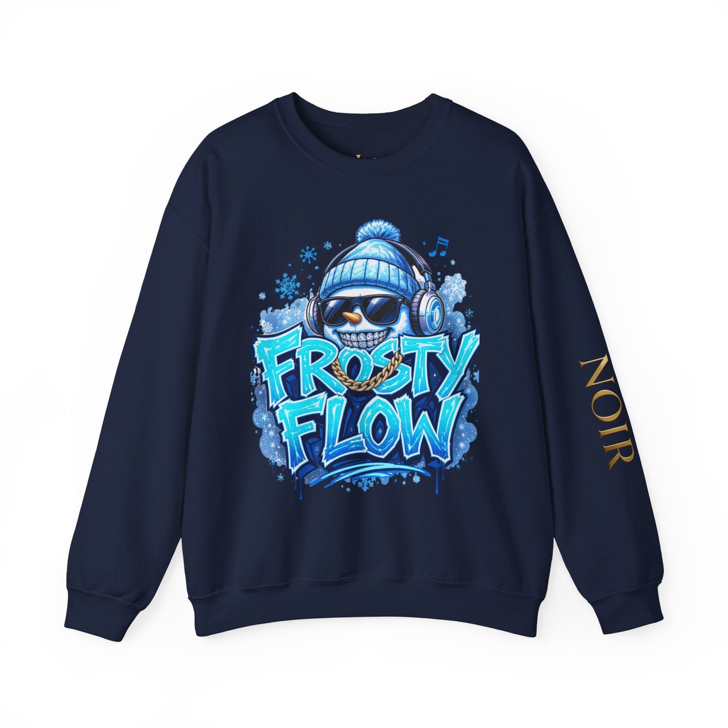 Frosty Flow Sweatshirt - Unisex Snowman Crewneck | Loom Noir