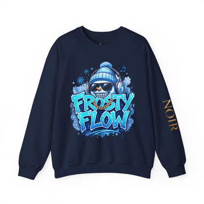 Frosty Flow Sweatshirt - Unisex Snowman Crewneck | Loom Noir