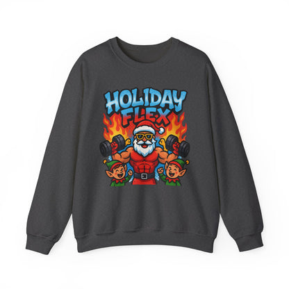 Holiday Flex Sweatshirt - Funny Christmas Fitness Crewneck | Loom Noir
