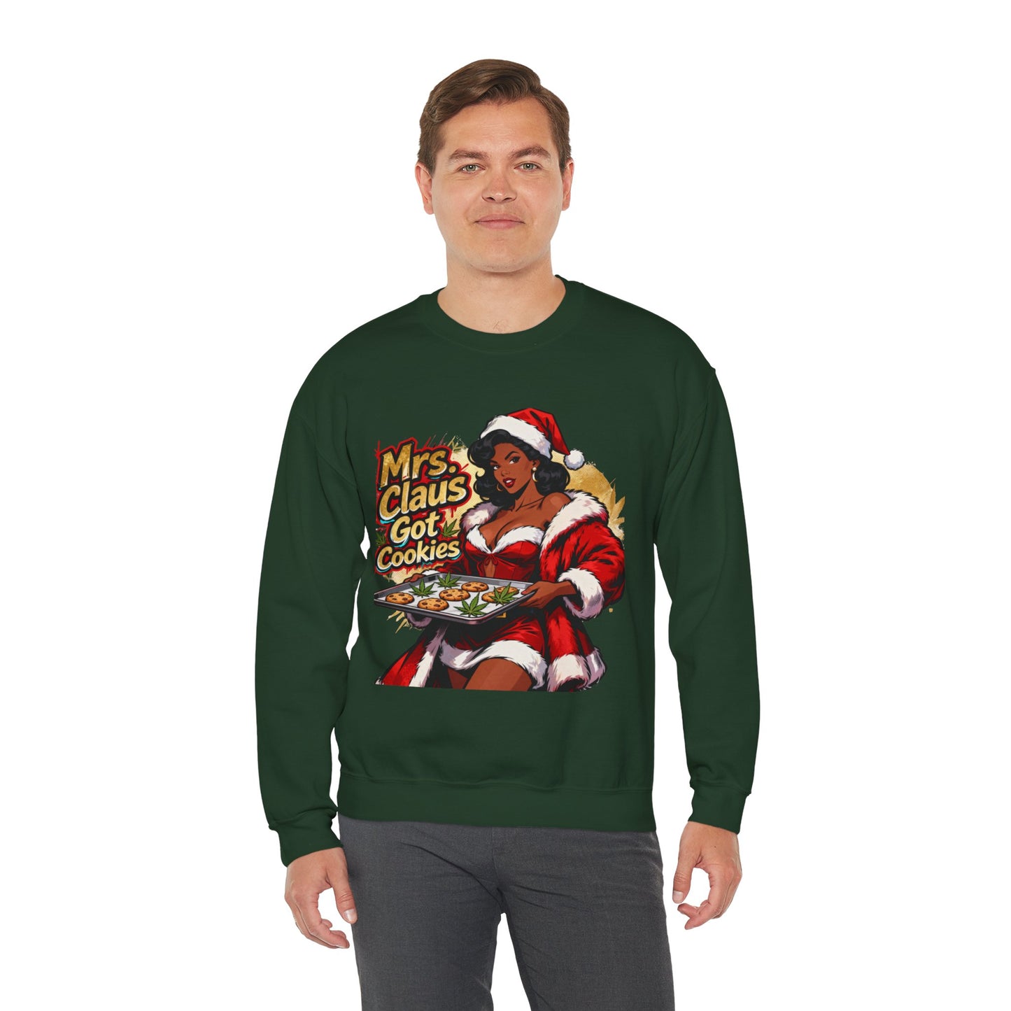 Mrs. Claus Got Cookies Sweatshirt - Retro Pinup Christmas Crewneck | Loom Noir
