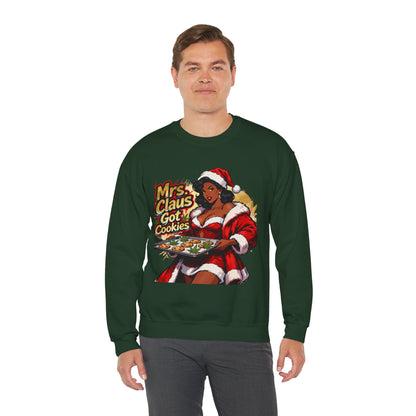 Mrs. Claus Got Cookies Sweatshirt - Retro Pinup Christmas Crewneck | Loom Noir