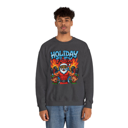Holiday Flex Sweatshirt - Funny Christmas Fitness Crewneck | Loom Noir