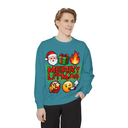 Funny Christmas Emoji Sweatshirt - Festive Holiday Crewneck | Loom Noir