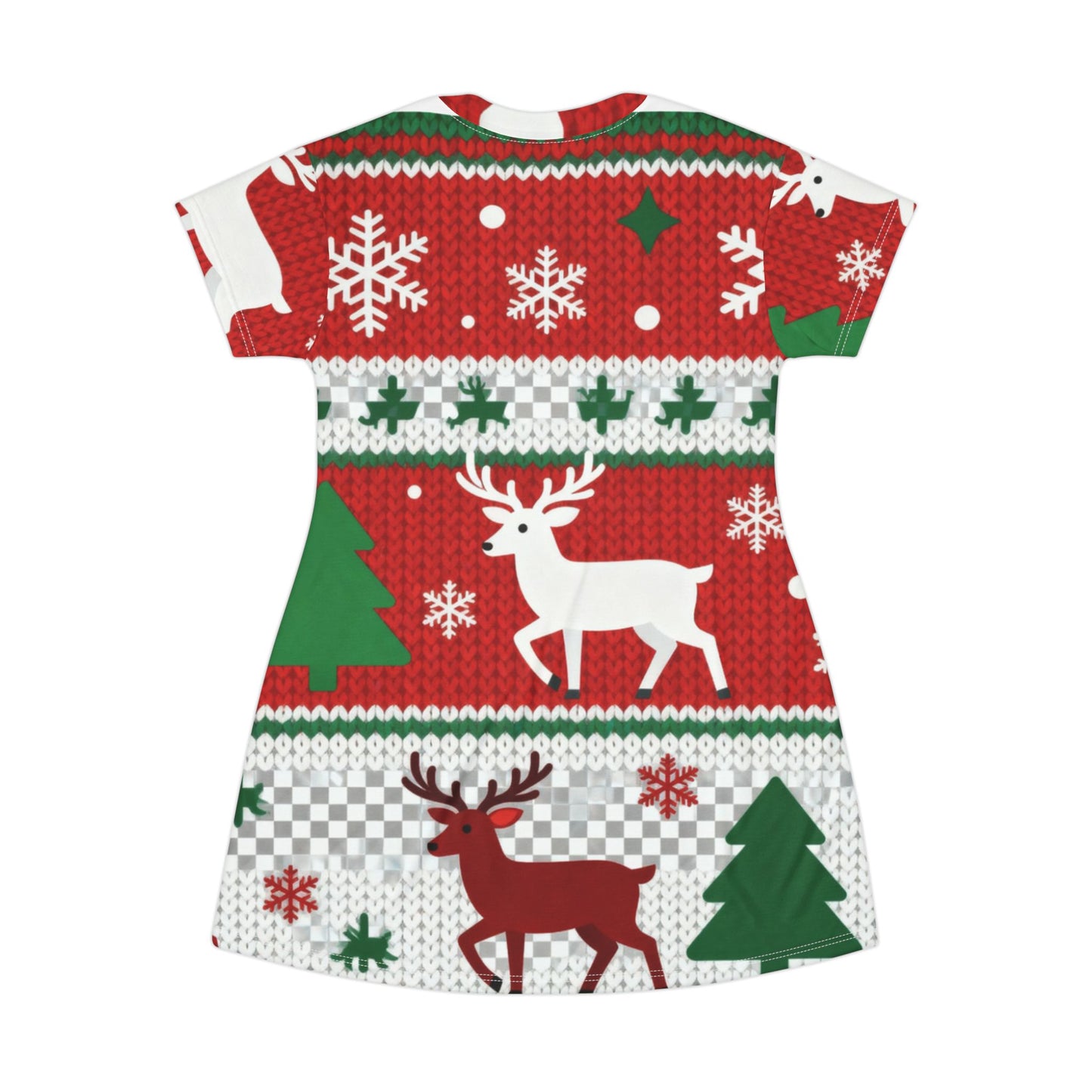 Christmas Reindeer T-Shirt Dress - Festive Holiday Dress | Loom Noir