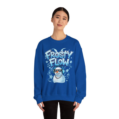 Frosty Flow Sweatshirt - Cool Snowman Graphic Crewneck | Loom Noir