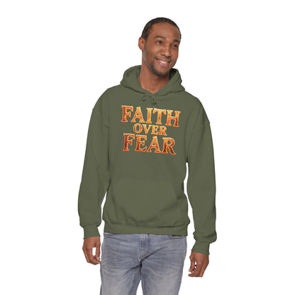 Faith Over Fear Hoodie Pullover - Christian Streetwear | Loom Noir