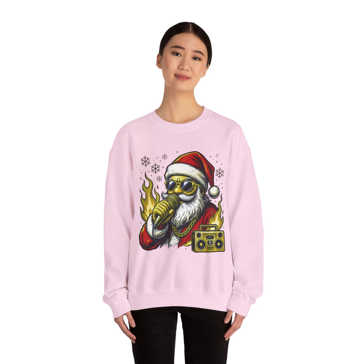 Santa Rapper Holiday Sweatshirt - Hip Hop Christmas Crewneck | Loom Noir