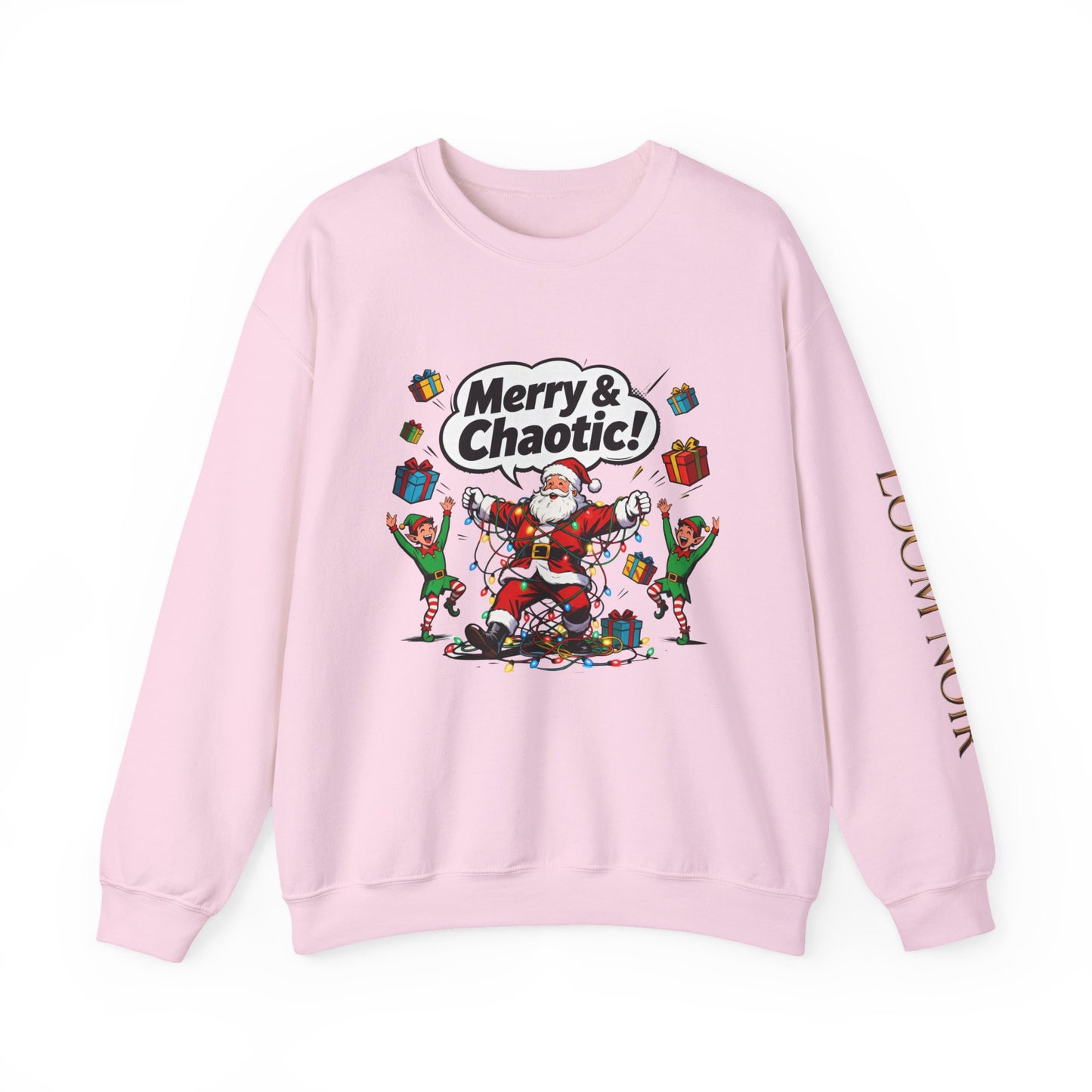 Merry & Chaotic Santa Christmas Crewneck Sweatshirt