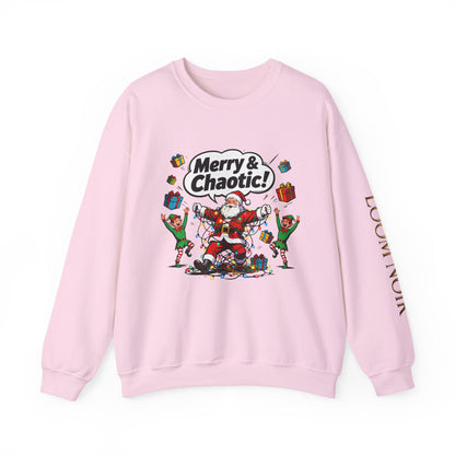 Merry & Chaotic Santa Christmas Crewneck Sweatshirt