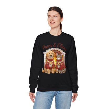 Christmas Paws & Claus Sweatshirt - Holiday Pet Lover Gift | Loom Noir