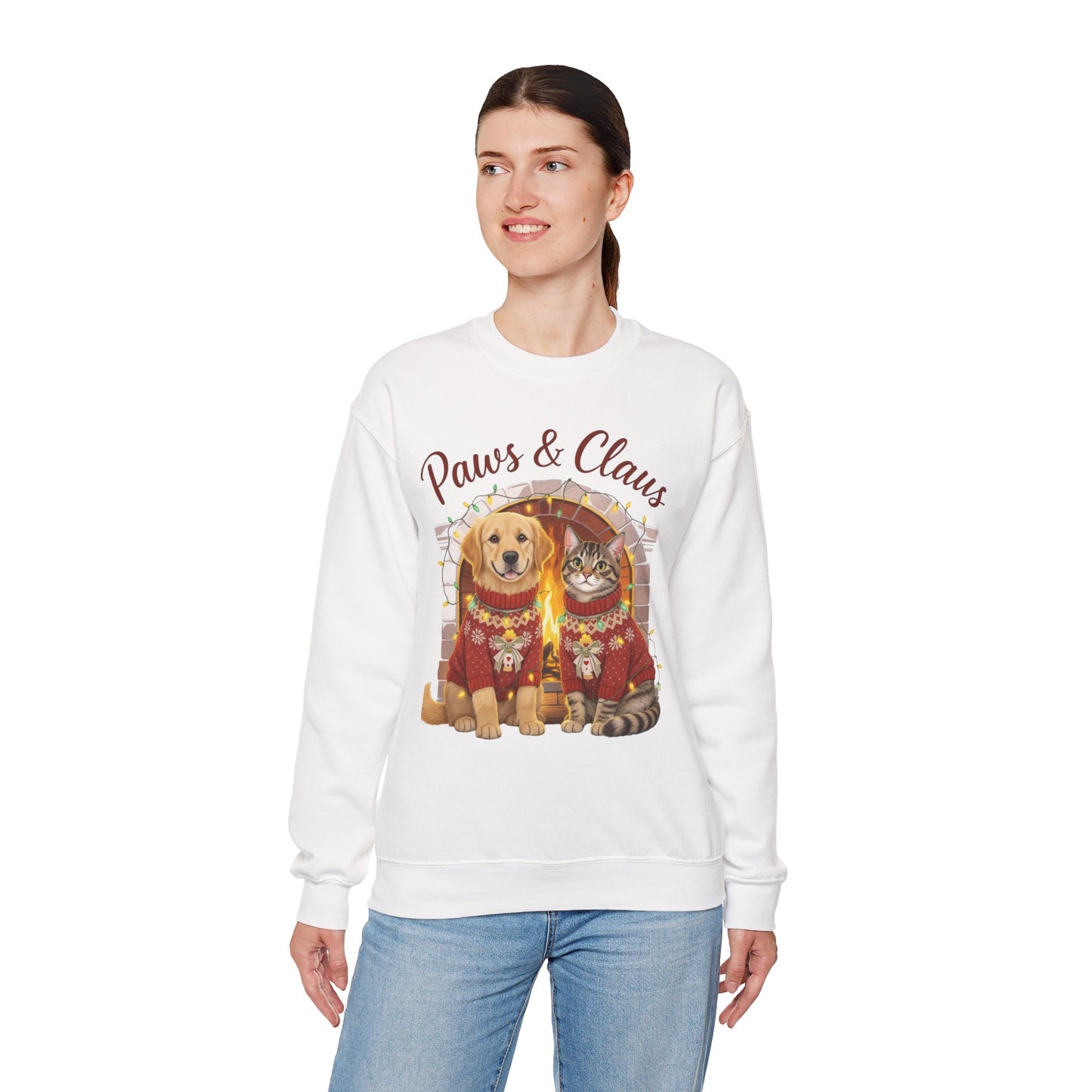 Christmas Paws & Claus Sweatshirt - Holiday Pet Lover Gift | Loom Noir