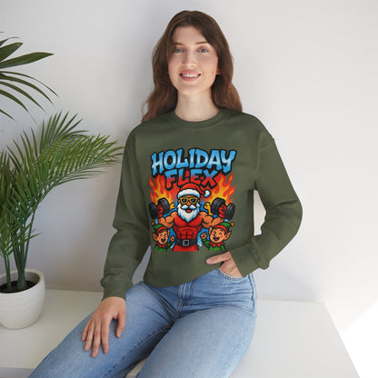 Holiday Flex Sweatshirt - Funny Christmas Fitness Crewneck | Loom Noir