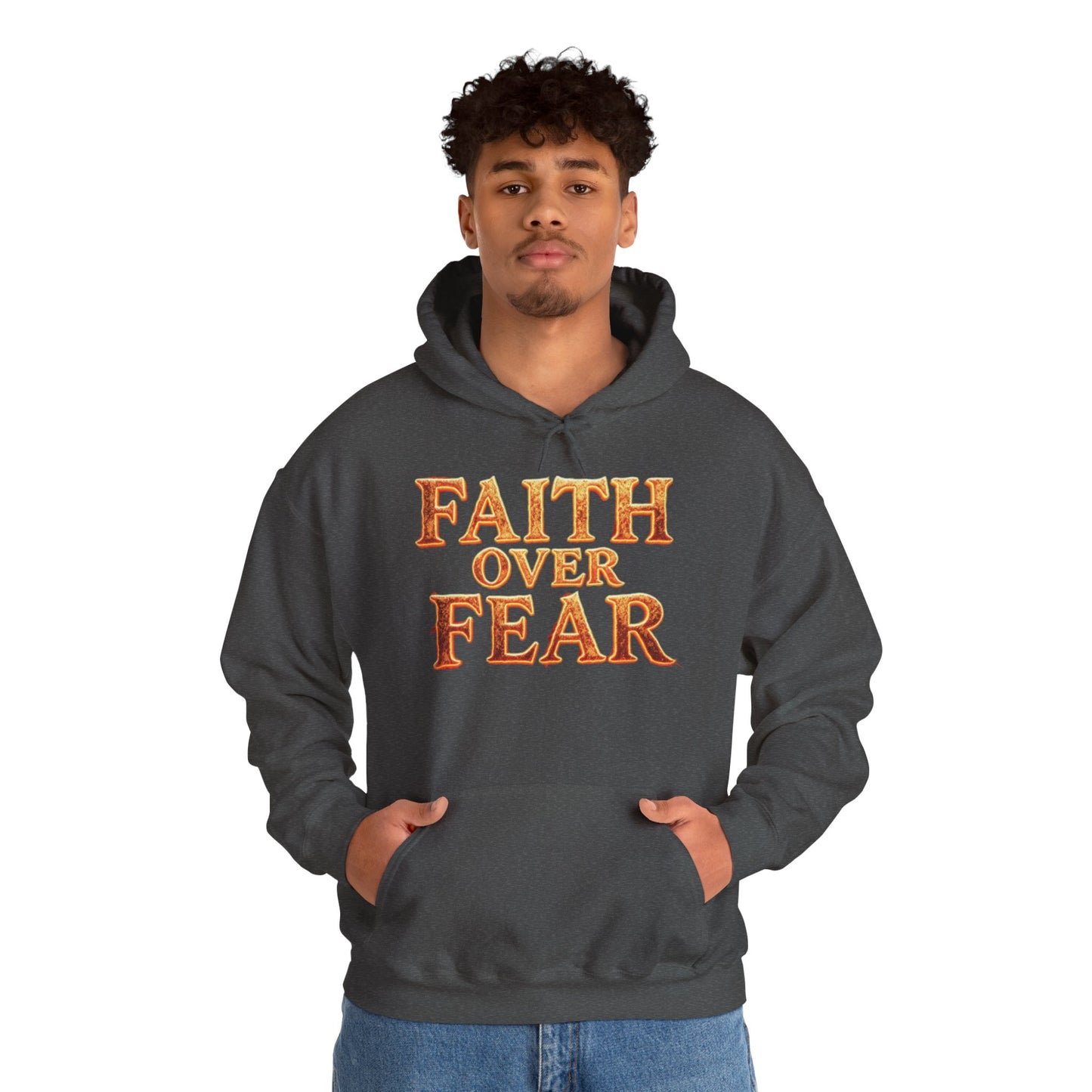 Faith Over Fear Hoodie Pullover - Christian Streetwear | Loom Noir