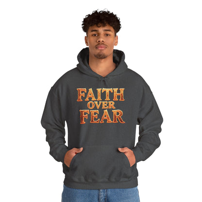 Faith Over Fear Hoodie Pullover - Christian Streetwear | Loom Noir