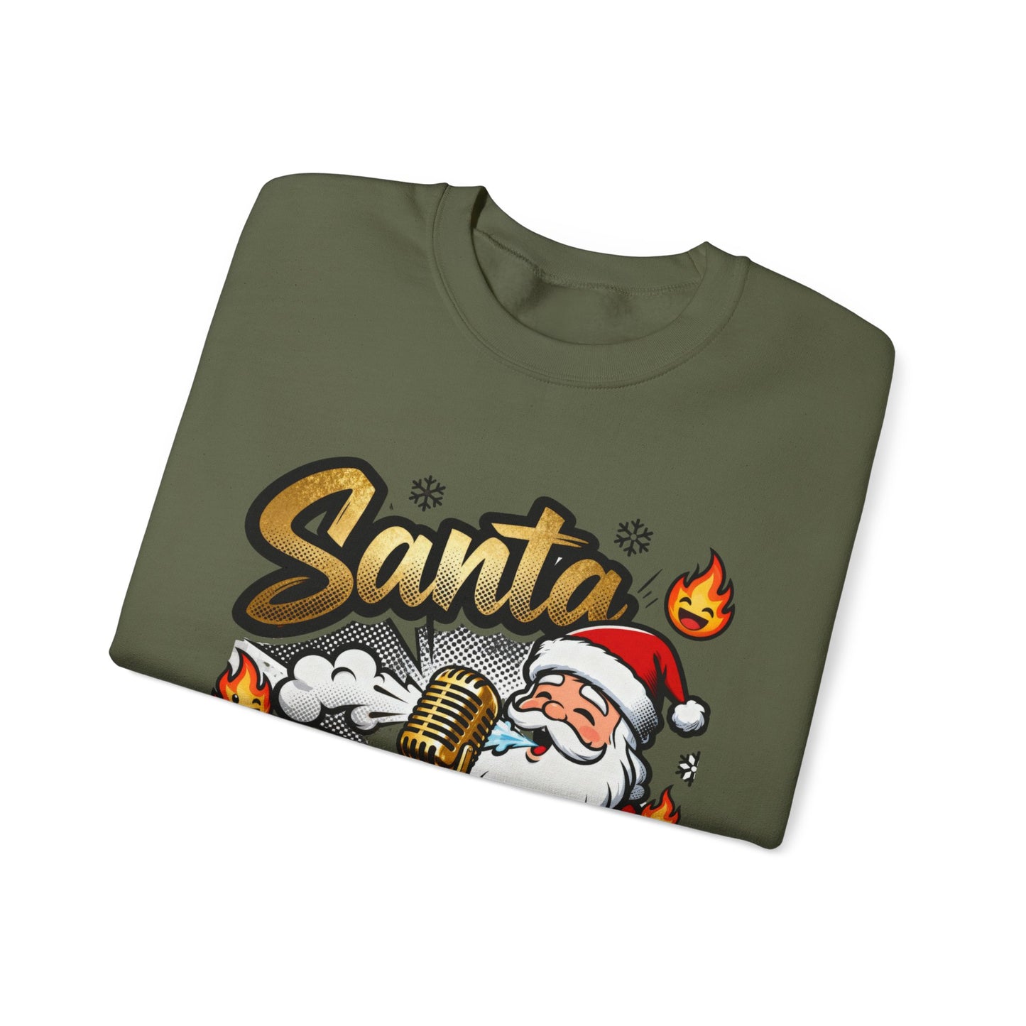 Santa Bars Sweatshirt - Funny Christmas Rap Crewneck | Loom Noir