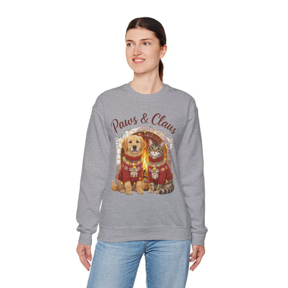 Christmas Paws & Claus Sweatshirt - Holiday Pet Lover Gift | Loom Noir