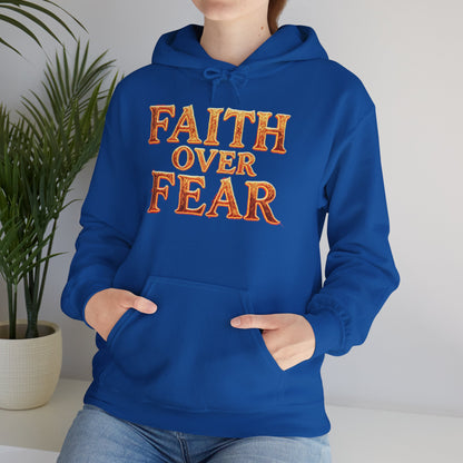 Faith Over Fear Hoodie Pullover - Christian Streetwear | Loom Noir