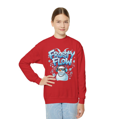 Frosty Flow Youth Sweatshirt - Kids Snowman Pullover | Loom Noir