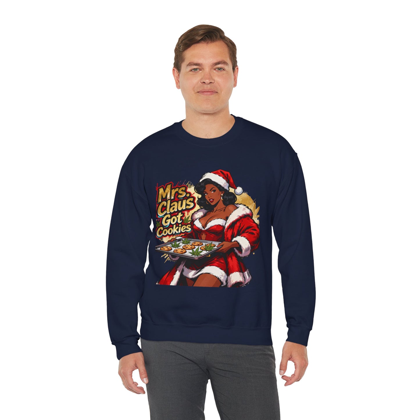 Mrs. Claus Got Cookies Sweatshirt - Retro Pinup Christmas Crewneck | Loom Noir