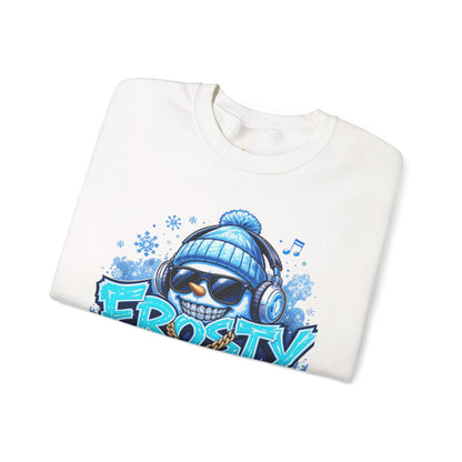 Frosty Flow Sweatshirt - Unisex Snowman Crewneck | Loom Noir