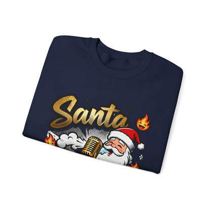 Santa Bars Sweatshirt - Funny Christmas Rap Crewneck | Loom Noir