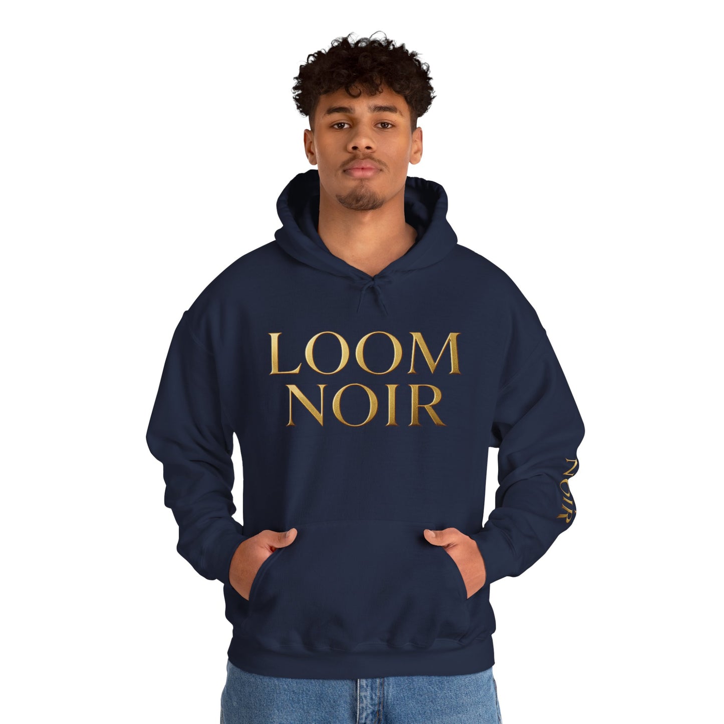 Gold-Print Hoodie - Premium Streetwear | Loom Noir