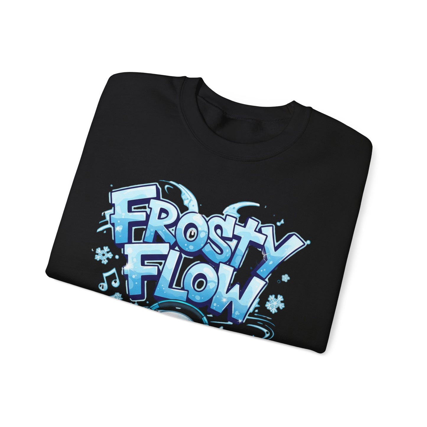 Frosty Flow Sweatshirt - Cool Snowman Graphic Crewneck | Loom Noir