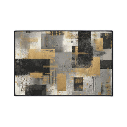 Abstract Industrial Heavy-Duty Floor Mat — Modern Geometric Entrance Rug | Loom Noir