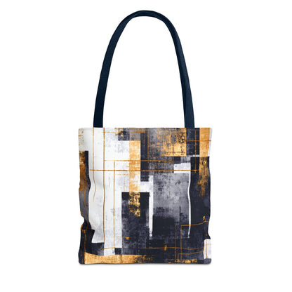 Modern Gold & Navy Tote Bag - Stylish Shopping Bag | Loom Noir